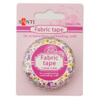 Декоративный скотч Santi текстильный Разноцветные цветы, 1,5см*5м 952629