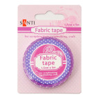 Декоративный скотч Santi текстильный Фиолетовый горох, 1,5см*5м 952626