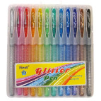 Ручки гелевые First набор 12шт с блестками F919-12/205-12