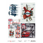 Декупажная карта-бумага 21*29,7см Rosa Start 55г/м Лондон 696043