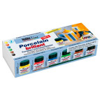 Набор для росписи фарфора и керамики KREUL Hobby Line Porzellan Brilliant (обжиг 160*) 6шт по 20мл + кисть KR-16600