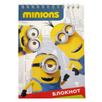 Блокнот А6 32л Перо спираль, Миньоны 118990