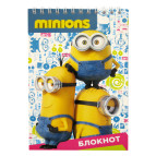 Блокнот А6 32л Перо спираль, Миньоны 118989