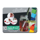 Краски акварельные Aqua Brique 10 цв + спонж, Cretacolor Aqua Brique 41510