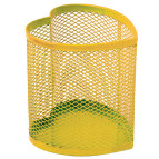Стакан для ручек Optima 85x85х100мм метал. сетка сердце желтая O36320-05