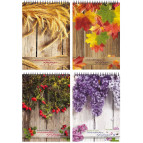 Блокнот А5 Optima 80л. Рисунки природы, спираль клетка O20332-10