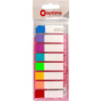 Стикеры-закладки пластиковые 12х45 8цв.*15л. неон. Optima O25532