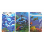 Блокнот на спирали А6 56л. ANIMAL галограмма пластиковая обложка Camis 3025-2