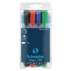 Набор маркеров сухостираемых 4шт Schneider maxx 290 S129094