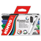 Набор маркеров сухостираемых 4шт Kores 1-3мм K20843