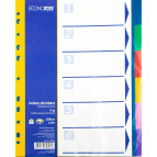 Разделители пластик. А4 Economix цветной 1-6 разд. E30806