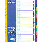 Разделители пластик. А4 Economix цветной 1-12 разд. E30808