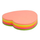 Блок бумаги для заметок Сердце с липким слоем 45*50 80л. неон микс Economix E20950