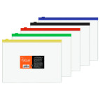 Папка-конверт A4 Tukzar на молнии прозрачный в ассортименте Tz-9218