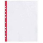 Файлы А4 40мк 20шт (+5мм ширины) лента - красная Optima O35109-03