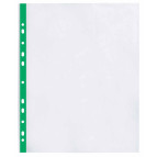 Файлы А4 40мк 20шт (+5мм ширины) лента - зеленая Optima O35109-04