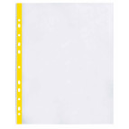 Файлы А4 40мк 20шт (+5мм ширины) лента - желтая Optima O35109-05