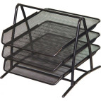 Лоток для бумаги горизонтальный металлический Сетка 3-ярусный Buromax черный BM.6252-01