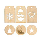 Заготовка для декорирования Rosa Talent (фанера) набор 6шт Теги новогодние 4801489
