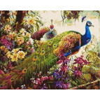 Картина раскраска по  номерам на холсте 40*50см  Mariposa Q348 Сказочные павлины