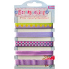 Набор ленточек из ткани 1 Вересня 5 мотивов по 100см Оттенки сиреневого 951716