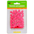 Кнопки-гвозди LEO 80шт неон розовый L1919-07