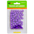 Кнопки-гвозди LEO 80шт неон фиолетовый L1919-12