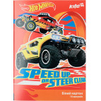 Картон белый детский для поделок А4 Kite мод 254 Hot Wheels двухсторонний HW17-254