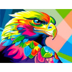 Картина раскраска по  номерам на холсте 30*40см Babylon VK039 Радужный орел