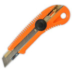 Нож канцелярский лезвие 18мм Favorit металлическая направляющая, с оборотным фиксатором 13-215