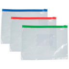 Папка-конверт A4 Datum на молнии прозрачный в ассортименте D1916