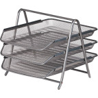 Лоток для бумаги горизонтальный металлический Сетка 3-ярусный Buromax серебрянный BM.6252-24