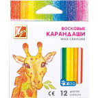 Карандаши восковые 12цв. Луч 12C865-08 мини, Зоо