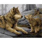 Картина раскраска по  номерам на холсте 40*50см  Mariposa Q1925 Волчонок