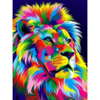 Картина раскраска по  номерам на холсте 30*40см Babylon VK037 Радужный лев 2