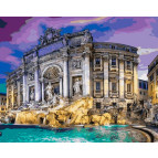 Картина раскраска по  номерам на холсте 40*50см Babylon VP649 Фонтан Треви