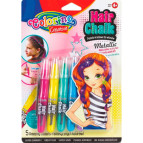 Мел для росписи волос Colorino 5цв. металик + расческа 68680