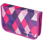 Пенал 1 отделение с 2 отворотами с наполнением Herlitz 11438496P Purple Checked 24 предметов