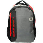 Рюкзак (ранец) школьный Enrico Benetti Eb47070064 Montserrat Black-Grey-Red с отделом для ноутбука 31*45*18см