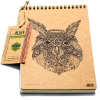 Блокнот на спирали А5 70л. Kirisketch картон 2мм, Сова BKP-122004-AN