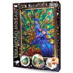 Алмазная живопись мозаика по номерам на холсте 20*30см DankoToys DT DM-02-03 Павлины