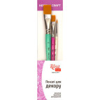 Набор кистей 3шт для декора Rosa Start, Hobby and Craft №2 синтетика круглая и плоская (№2,8,20) HCSET02