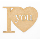 Заготовка для декорирования надпись Rosa Talent (МДФ) I love you 13,5*10см 287009