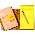 Блокнот А5 140л. Kirisketch Дерево, Цветы, Желтый чистый блок + ручка 222010