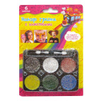 Аквагрим для лица краски FACE PAINTS 6цв. с блестками 286