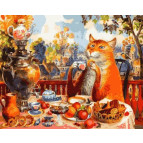 Картина раскраска по номерам на холсте 40*50см Mariposa Q2127 Кошачье чаепитие