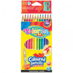Карандаши цветные 12цв. Colorino трехгранные с точилкой 54706
