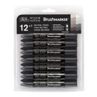 Набор двусторонних маркеров BrushMarker Winsor and Newton 12шт. Серые 0290031