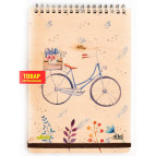 Блокнот на спирали А5 70л. Kirisketch Дерево, Велосипед 770549