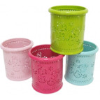 Стакан для ручек канцелярская Металл высечка Бабочки Д80мм 8002